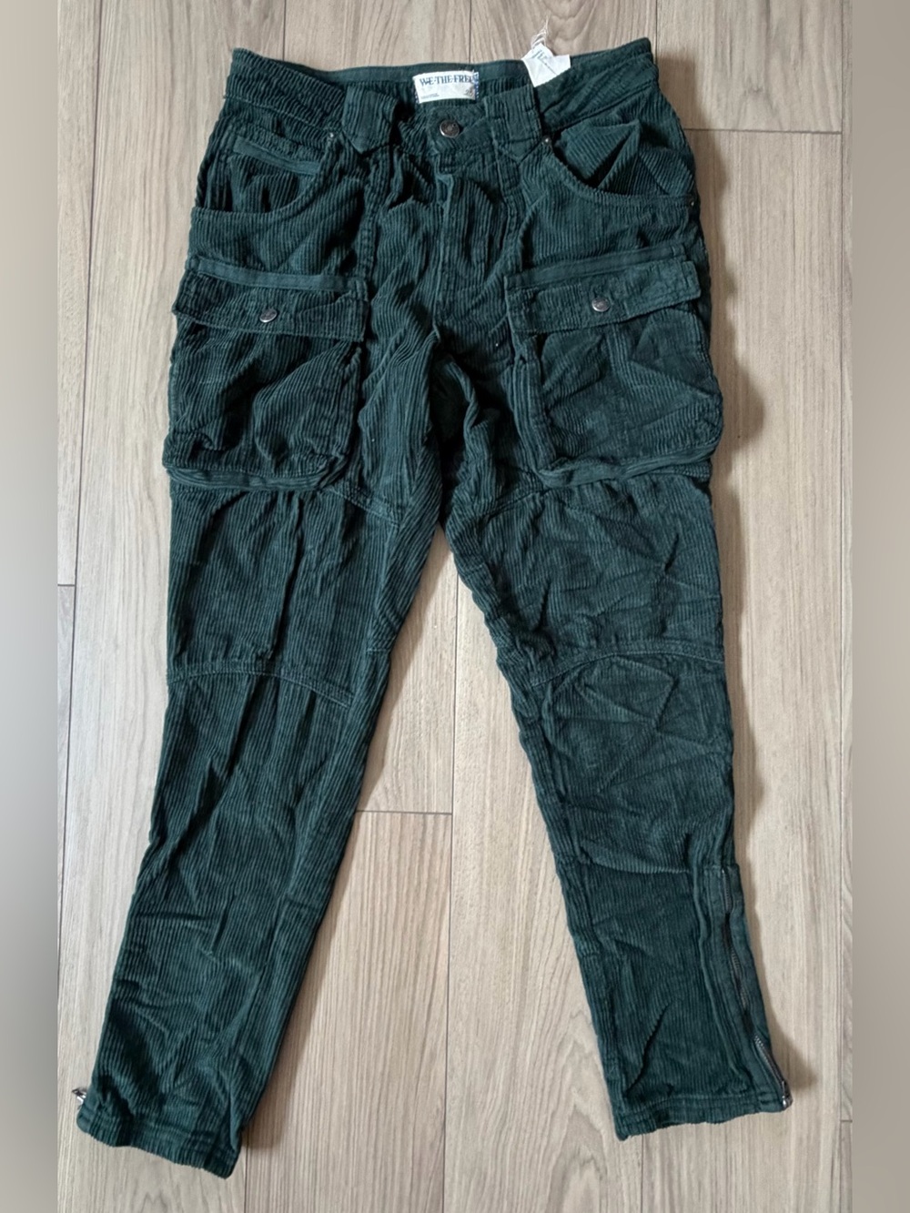 We The Free The London Calling Low Rise Tapered Leg Cargo Corduroy Zipper Leg 25